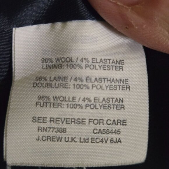 J. Crew Short Cap Sleeve V-neck Navy Wool Blend Career Sheath Dress Size 4T - Picture 6 of 6